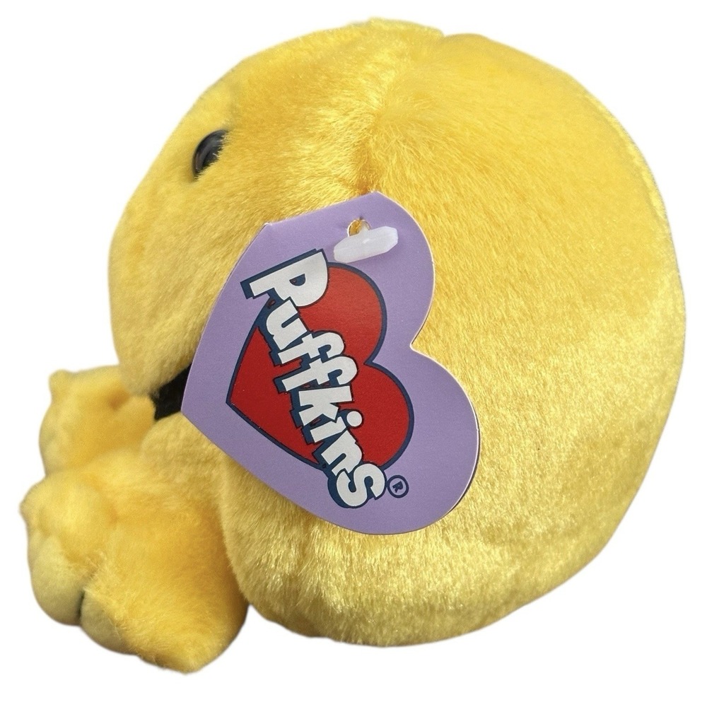 Swibco Puffkins Happy Face Bean Bag Plush Yellow Collectible with‎ Tags - Picture 2 of 8